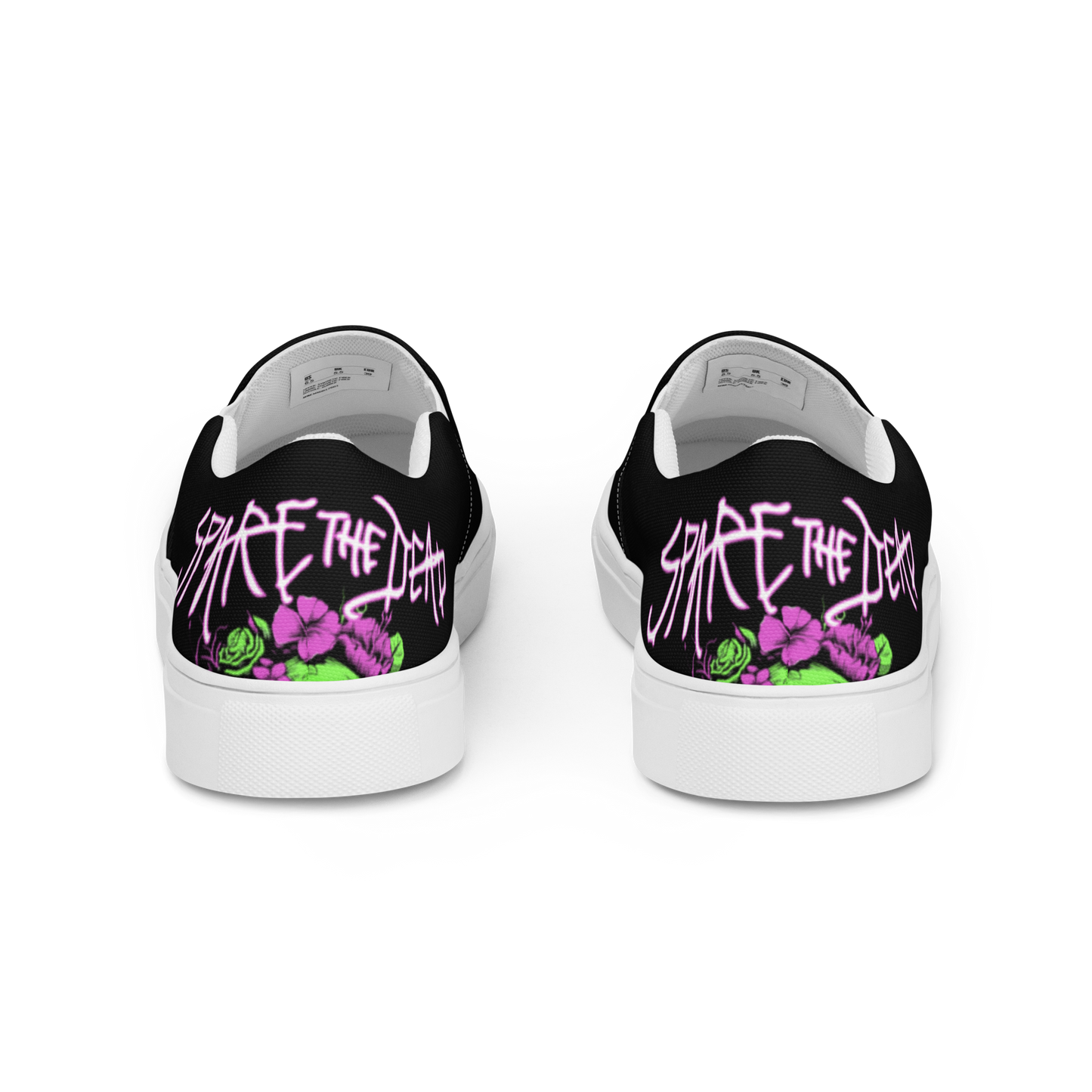 Spare the Dead Green Skelly Slip On Shoes